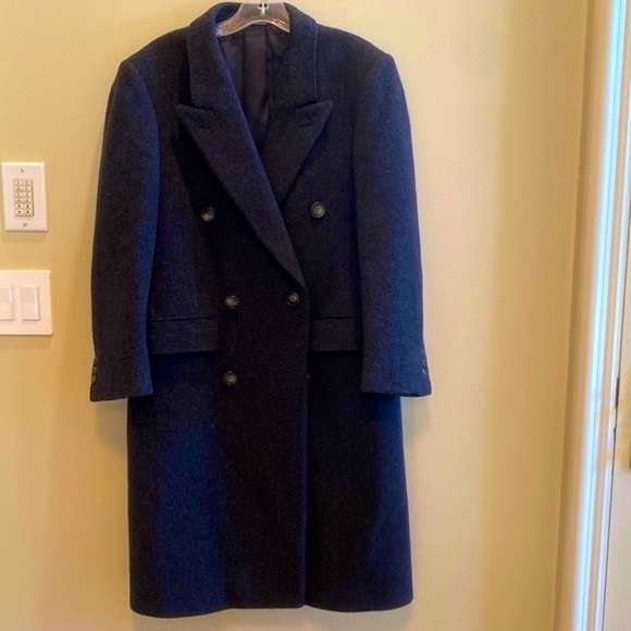 JOHN CHRISTIAN Collection by Puccini, Wool Cashmere Blend L Overcoat Charcoal M - Picture 1 of 9